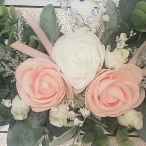 Rose Gold White Wooden Wall Art Decor